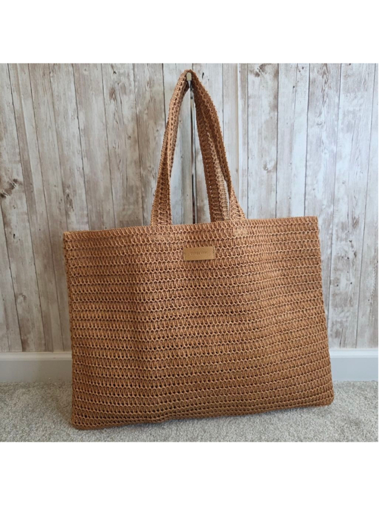 Burberry Handbags - Burberry Straw Tote Bag Tan/Brown Large NWOT